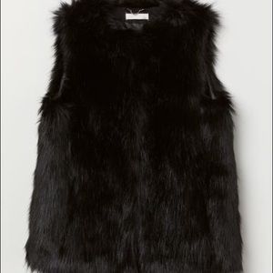 Black faux fur vest